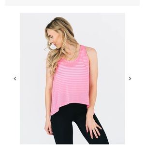 NWT ZYIA Pink Nimbus Split Back Tank Size L